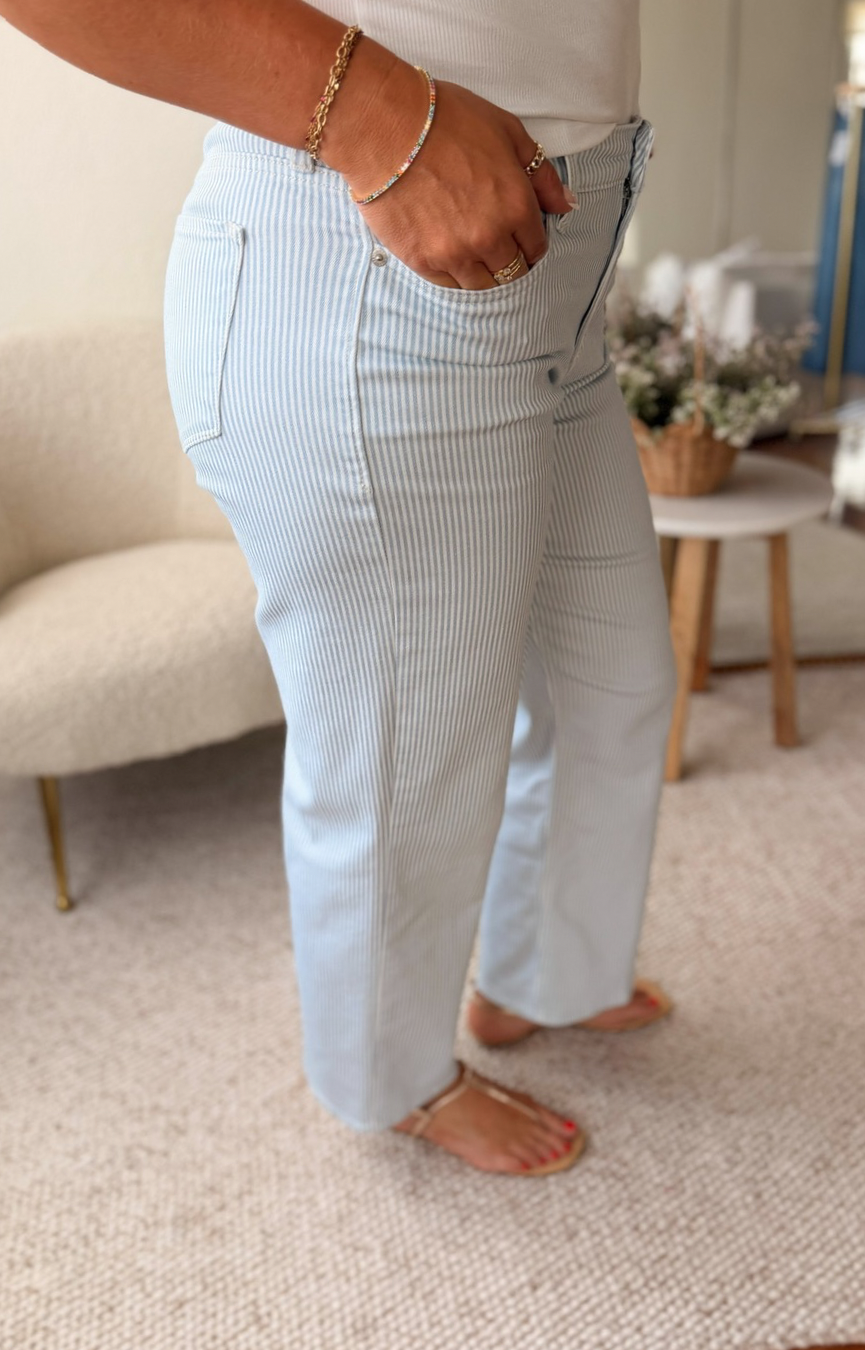 Taylor Straight Leg Jeans- Skyway Stripe