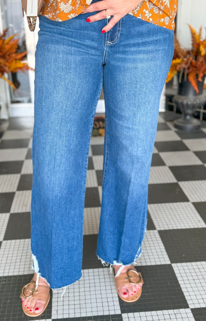 Fiona HR Wide Leg Jeans- Portvell