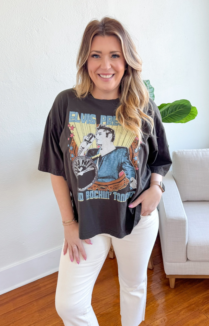 Sun Records Love Me Tender Elvis Tee- O/S