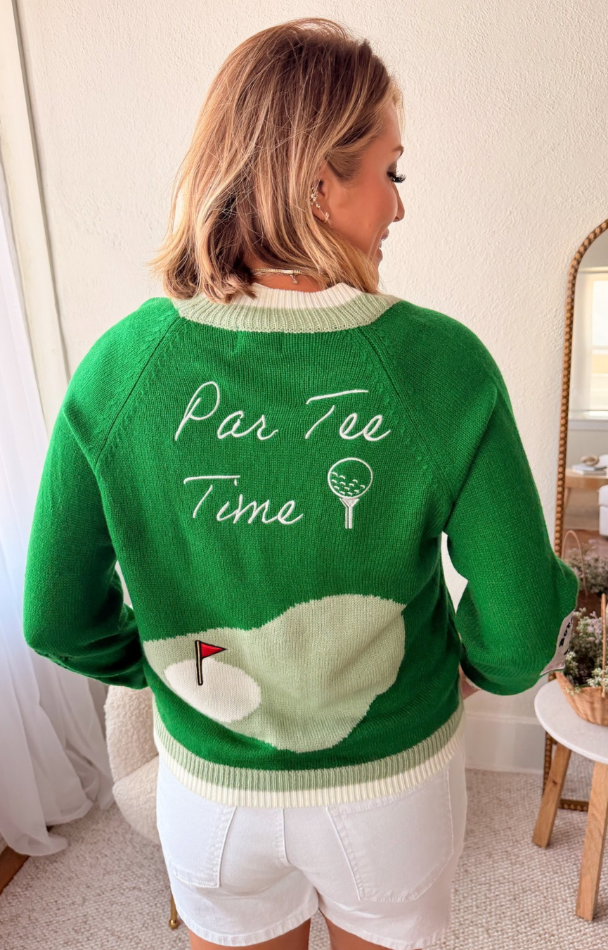 Golf Embroidered Patch Cardigan