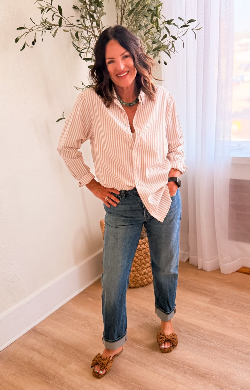 Vintage Straight Ankle Cuffed Jeans