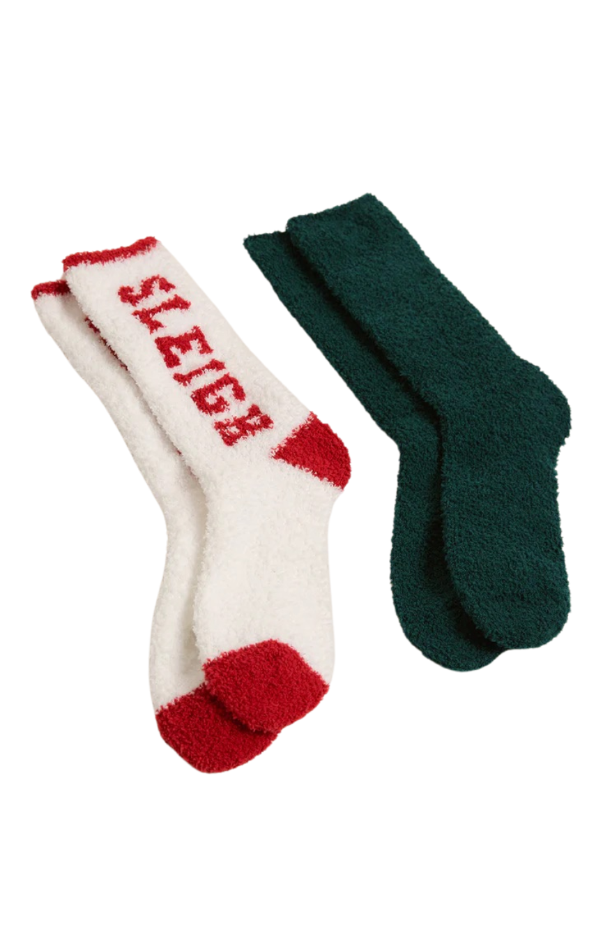 Sleigh Socks- 2pk