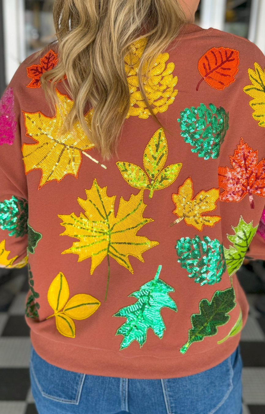 Brown Fall Leaves Sweatshirt