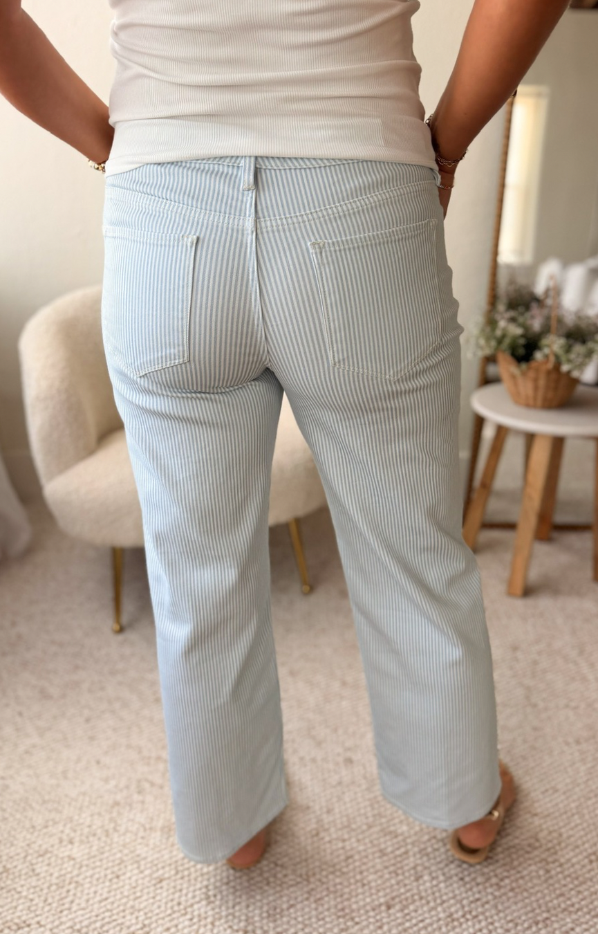 Taylor Straight Leg Jeans- Skyway Stripe