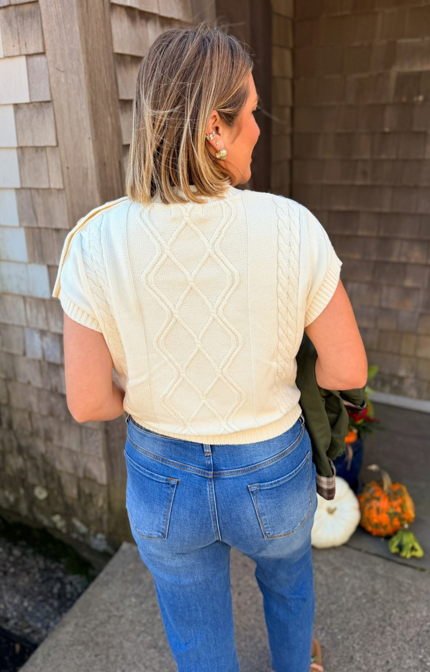 Typewriter Button Sweater