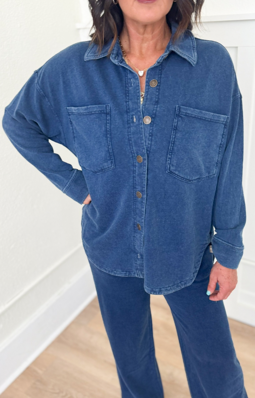 All Day Knit Denim Jacket- Indigo