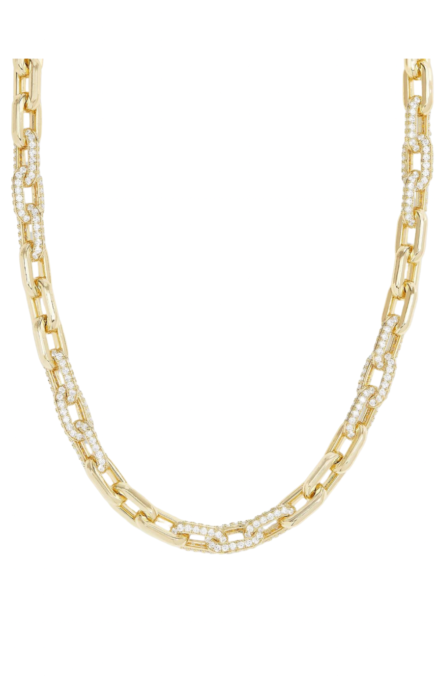 Frankie 18” Pave Gold Chain Necklace