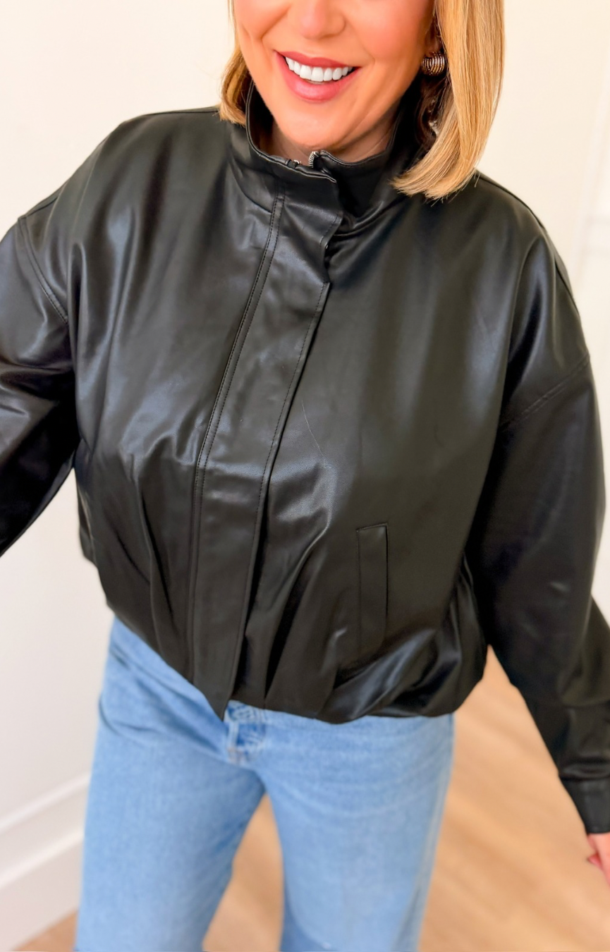 Corin Faux Leather Bubble Jacket