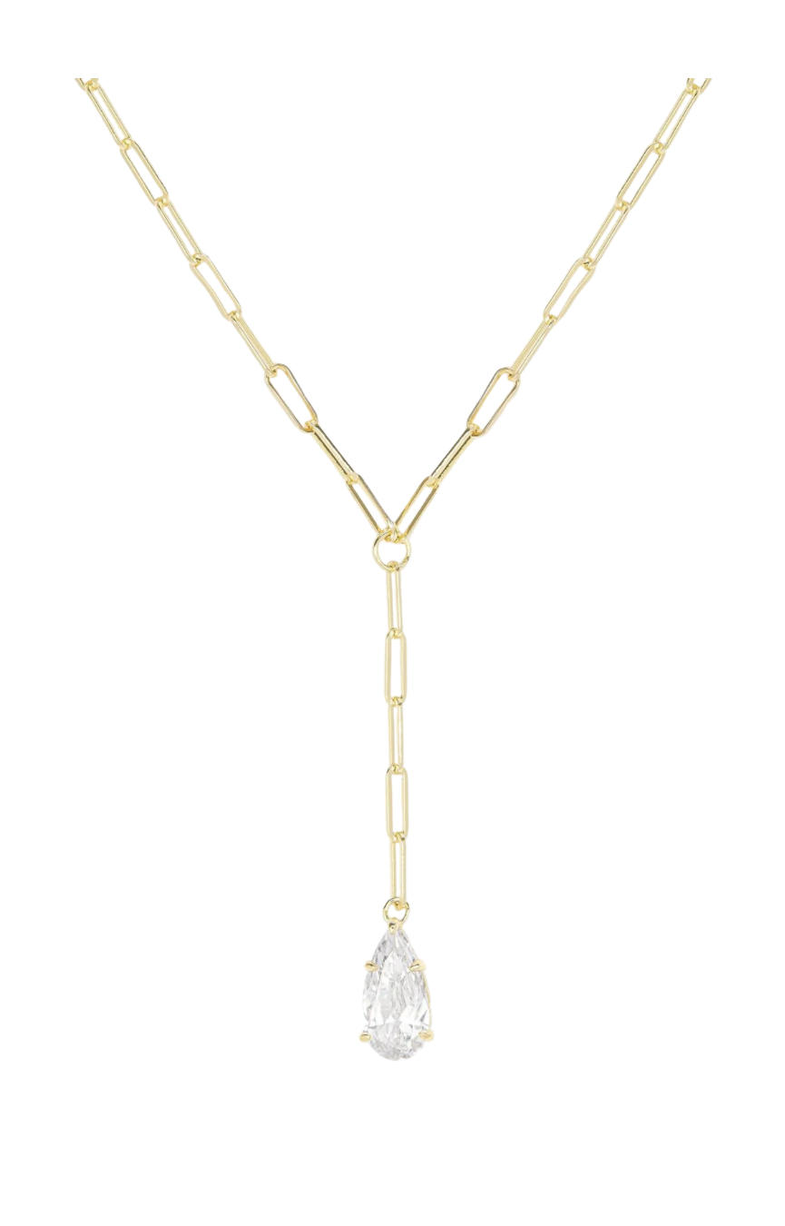 Baby Samantha Gold Teardrop Lariat Necklace