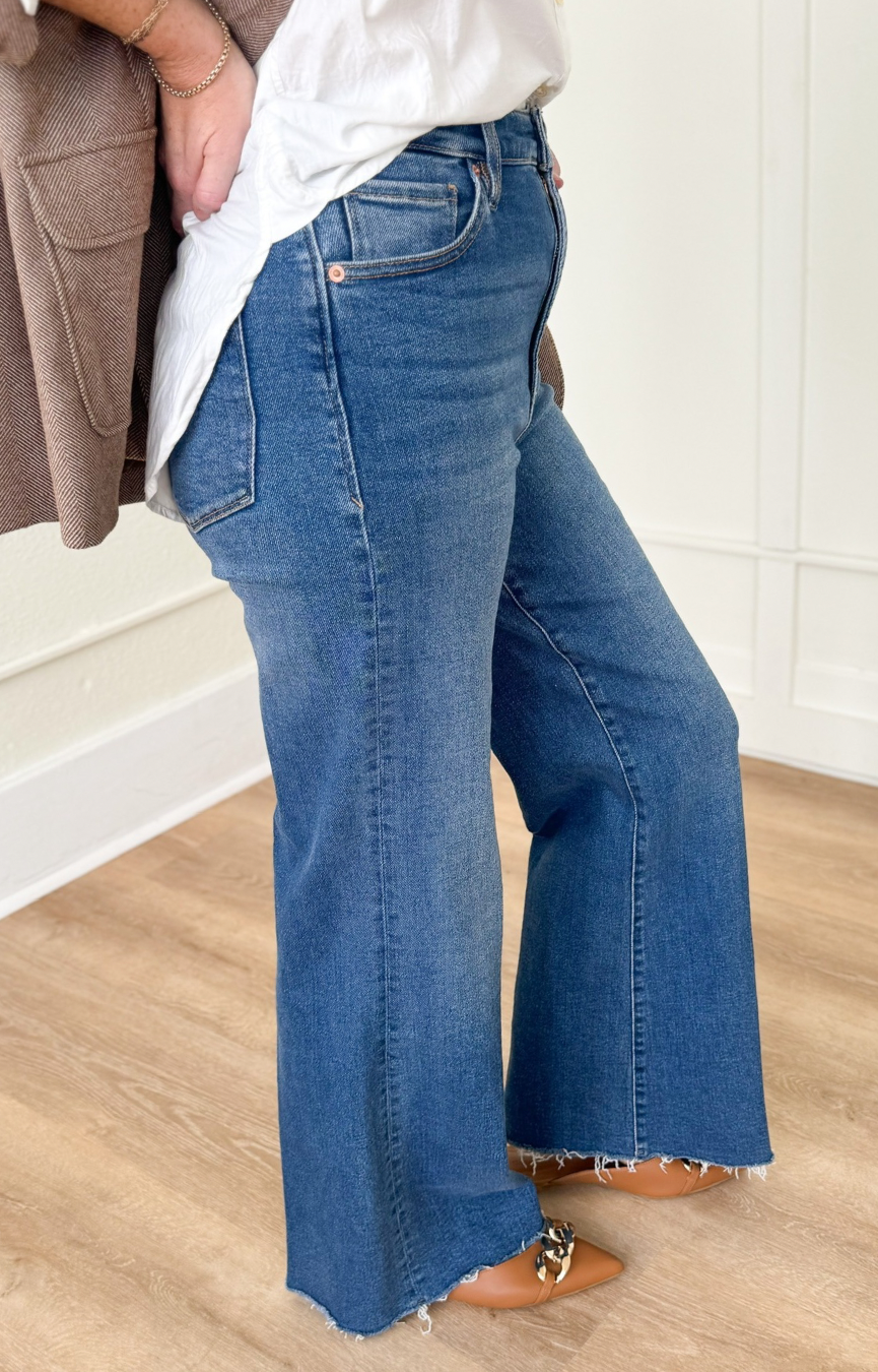 Fiona Wide Leg Jeans- Midtown