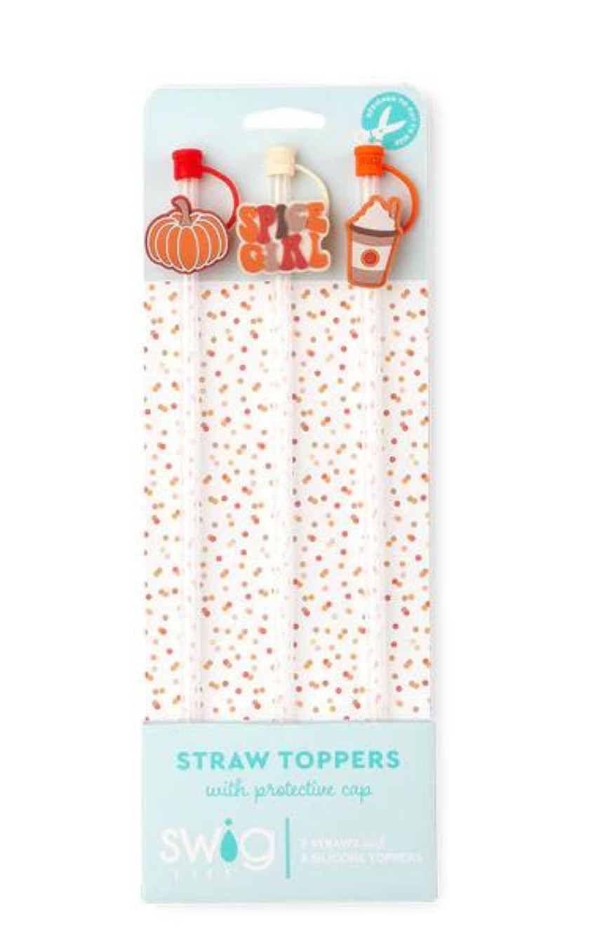 Pumpkin Spice Girl Straw Topper Set