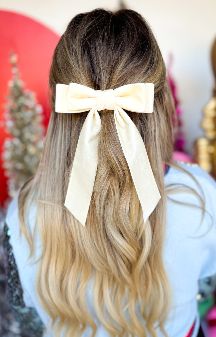 Velvet Bow Clip