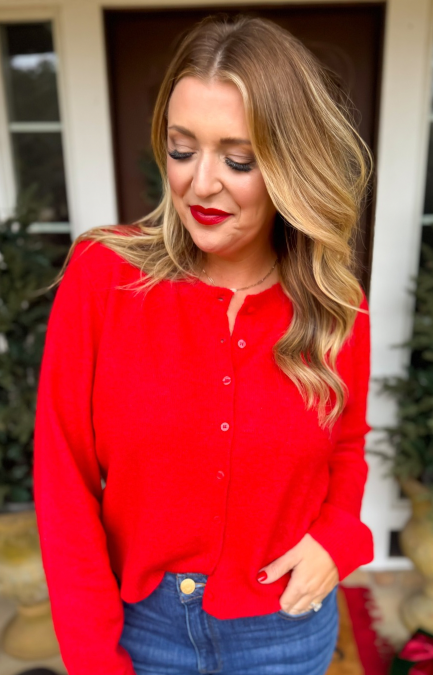 Medina Cardigan- Festive Red
