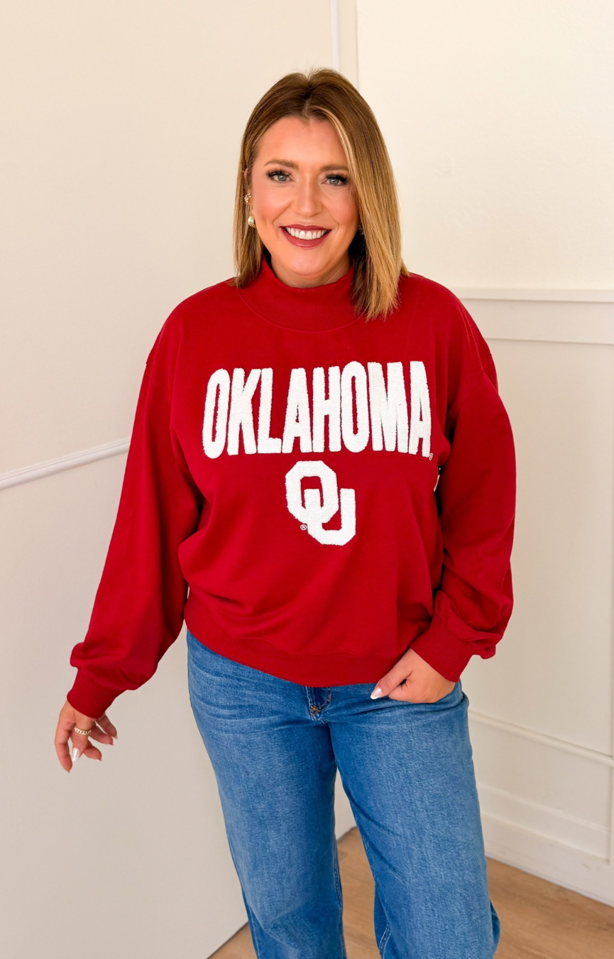 Oklahoma Mock Neck Sweatshirt
