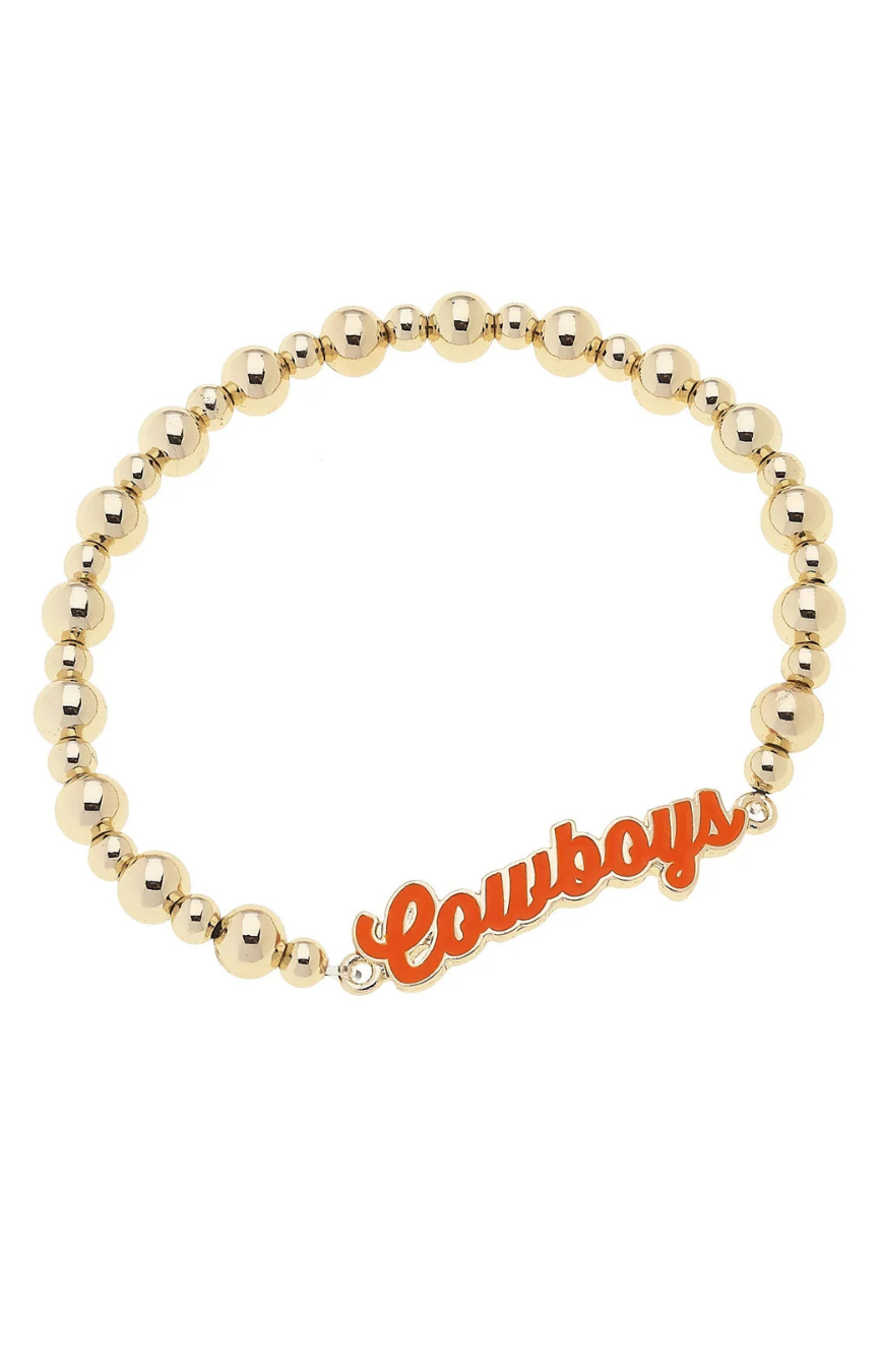 Oklahoma State Enamel Stretch Bracelet