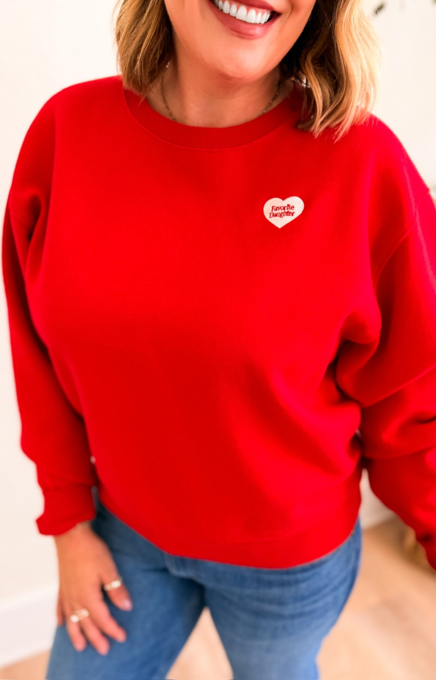 Favorite Daughter Heart Sweatshirt