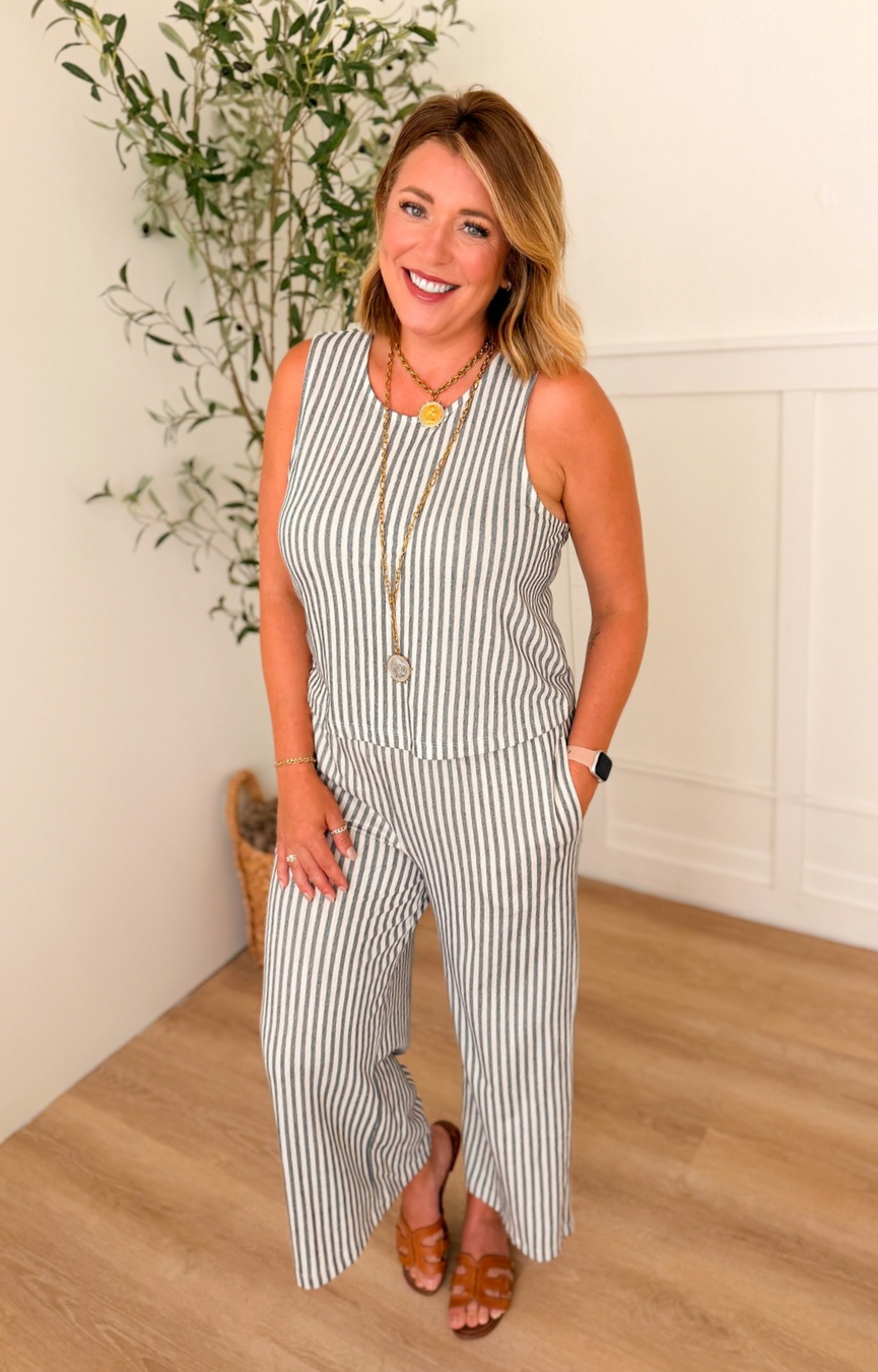 Sloane Knit Striped Top- Eclipse