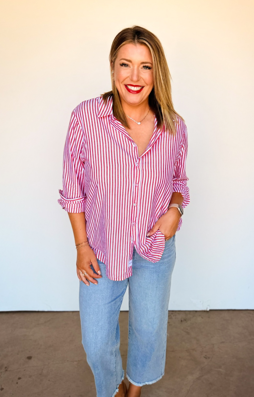 Lolita Striped Shirt- Salsa