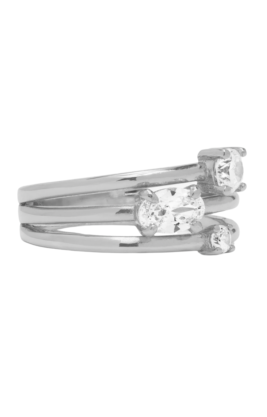 Nina Stacked Ring- Silver