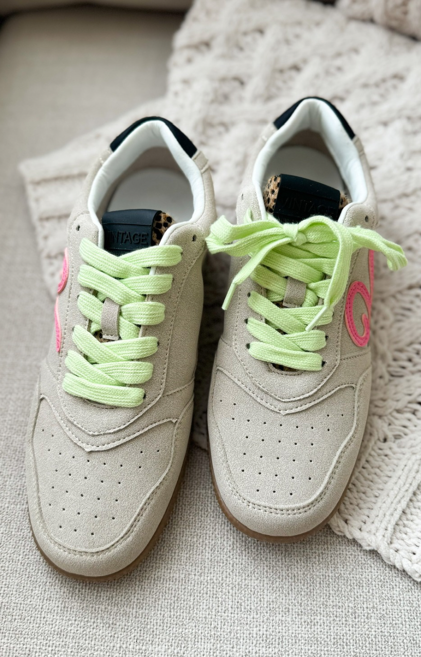 Whiz Sneakers- Taupe/Leopard