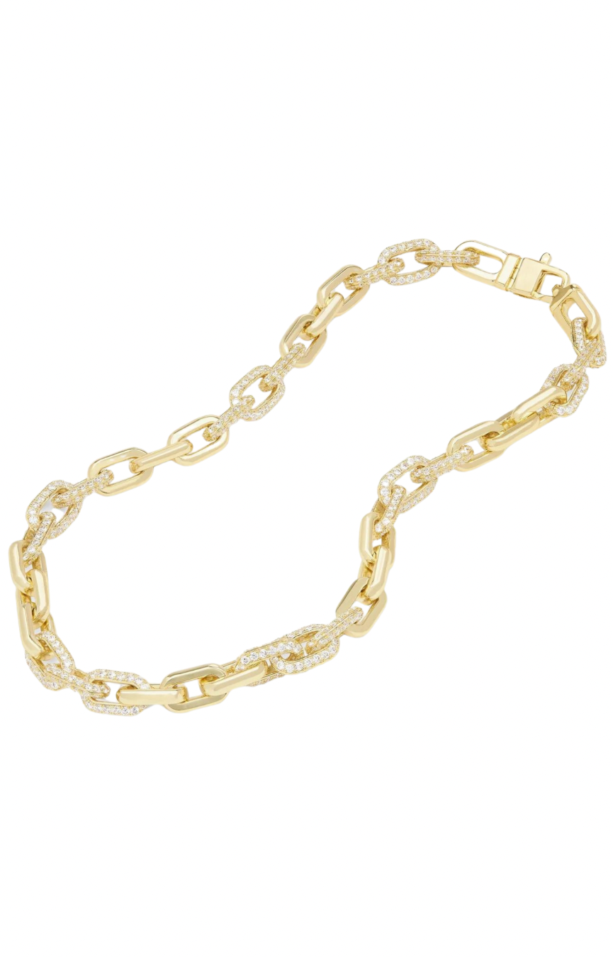 Frankie 18” Pave Gold Chain Necklace