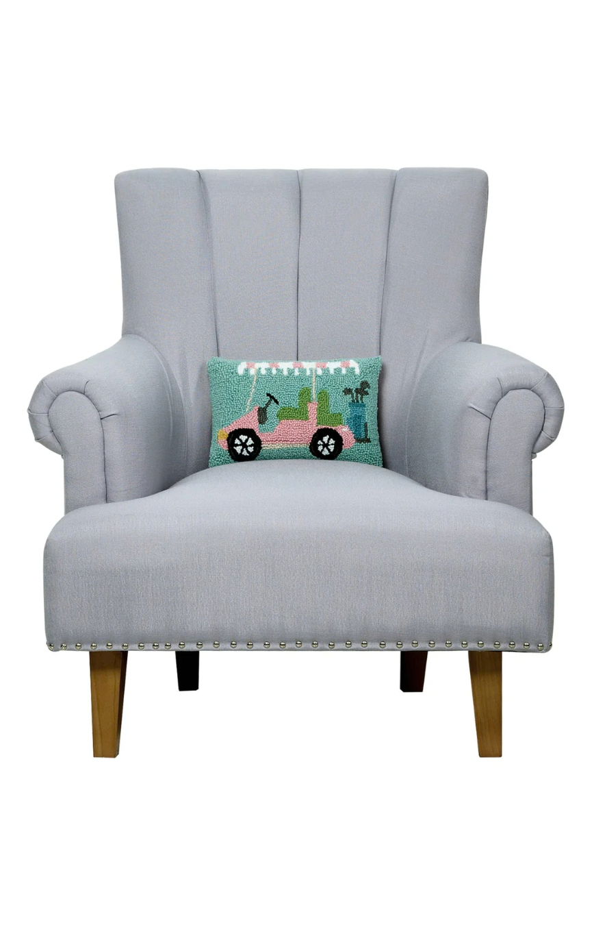 Pink Golf Cart Hook Pillow