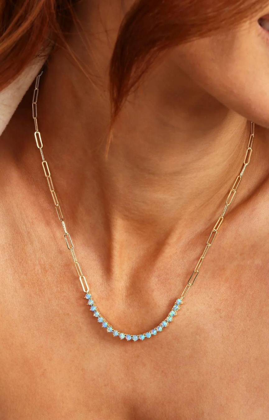 Not Your Basic Blue Opal Samantha Tennis Necklace