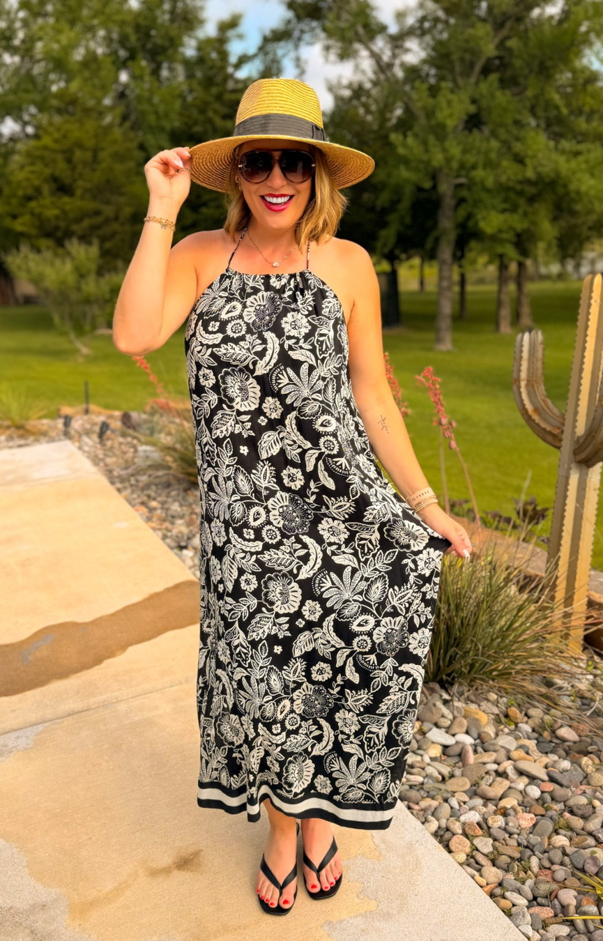 Viento Luz Floral Midi Dress