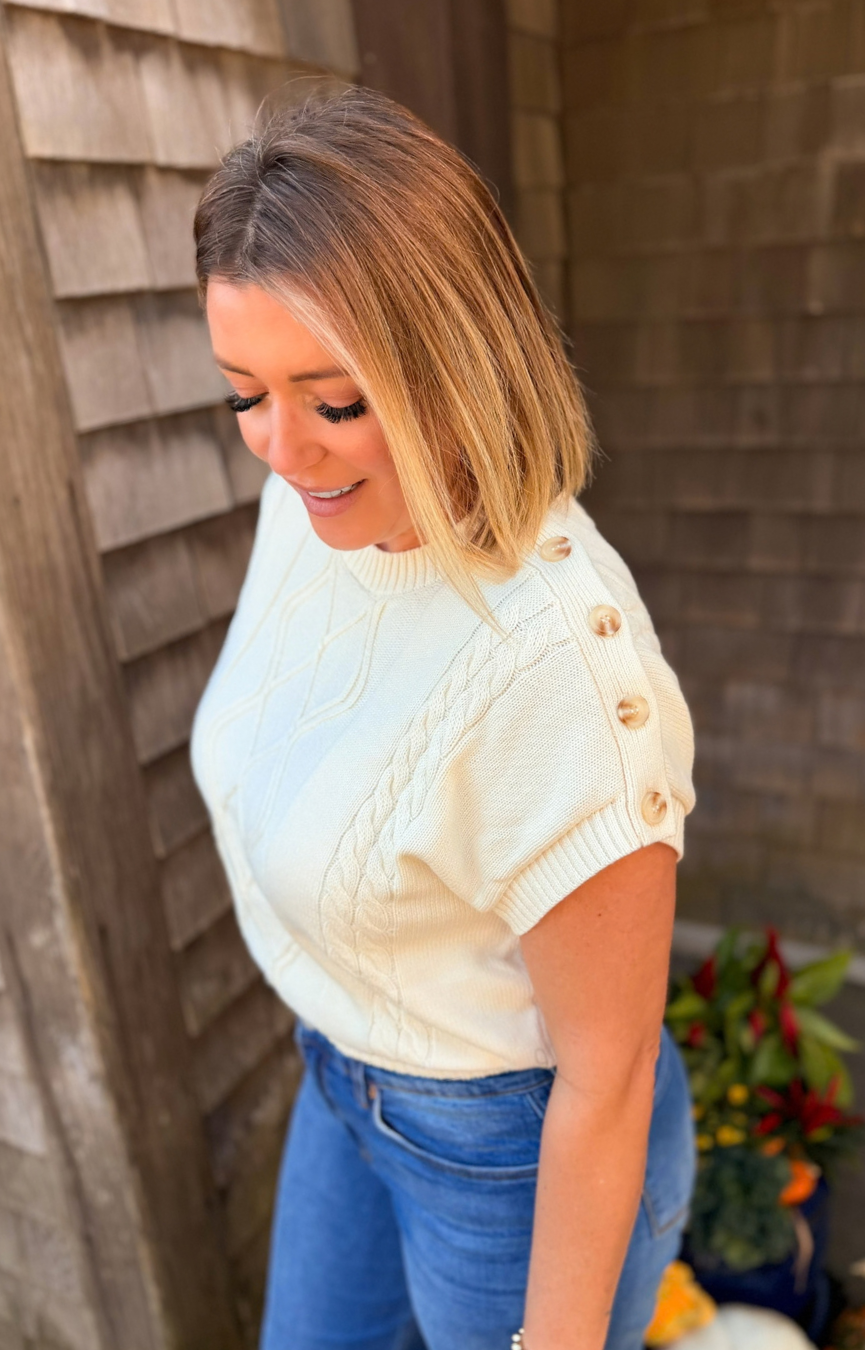 Typewriter Button Sweater