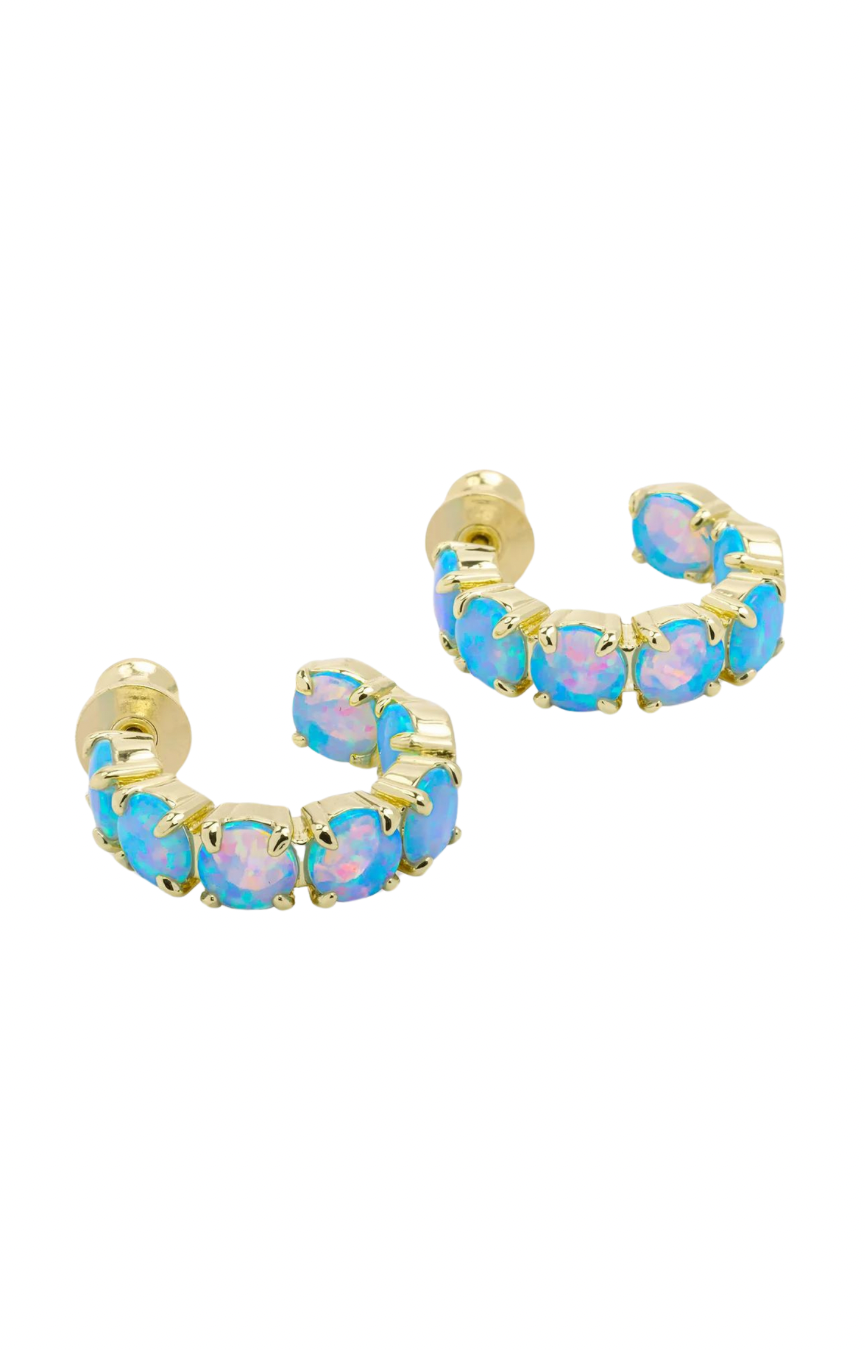 Oh She Fancy .75 Blue Opal Hoops