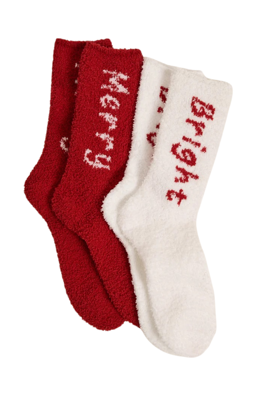 Bright & Merry Socks- 2pk