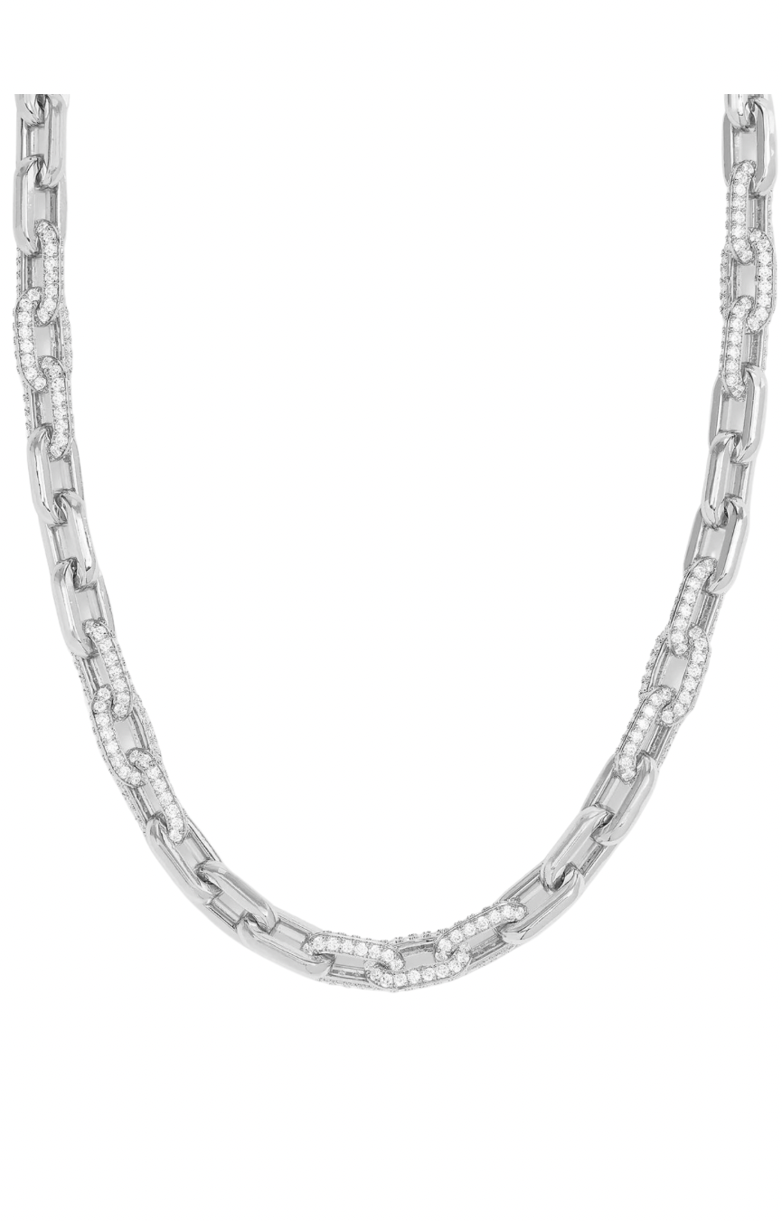 Frankie 18” Pave Silver Chain Necklace