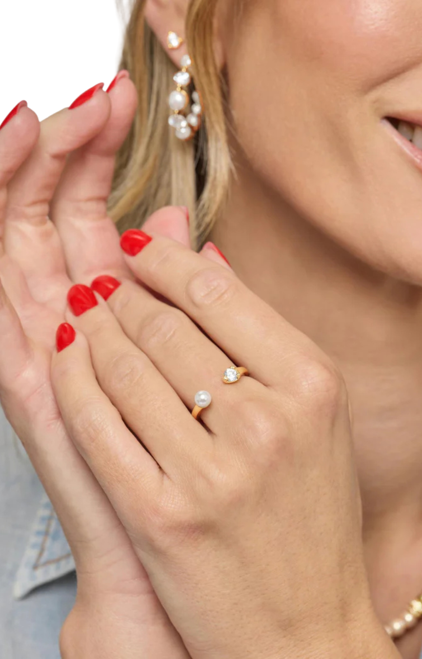 Perfect Pearl Open Ring