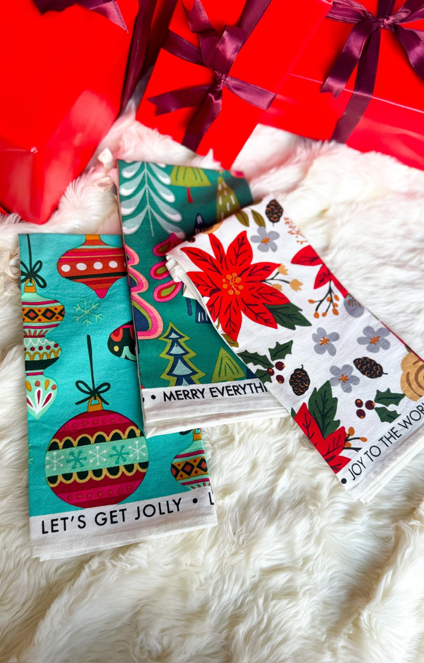 Poinsettia Tea Towel