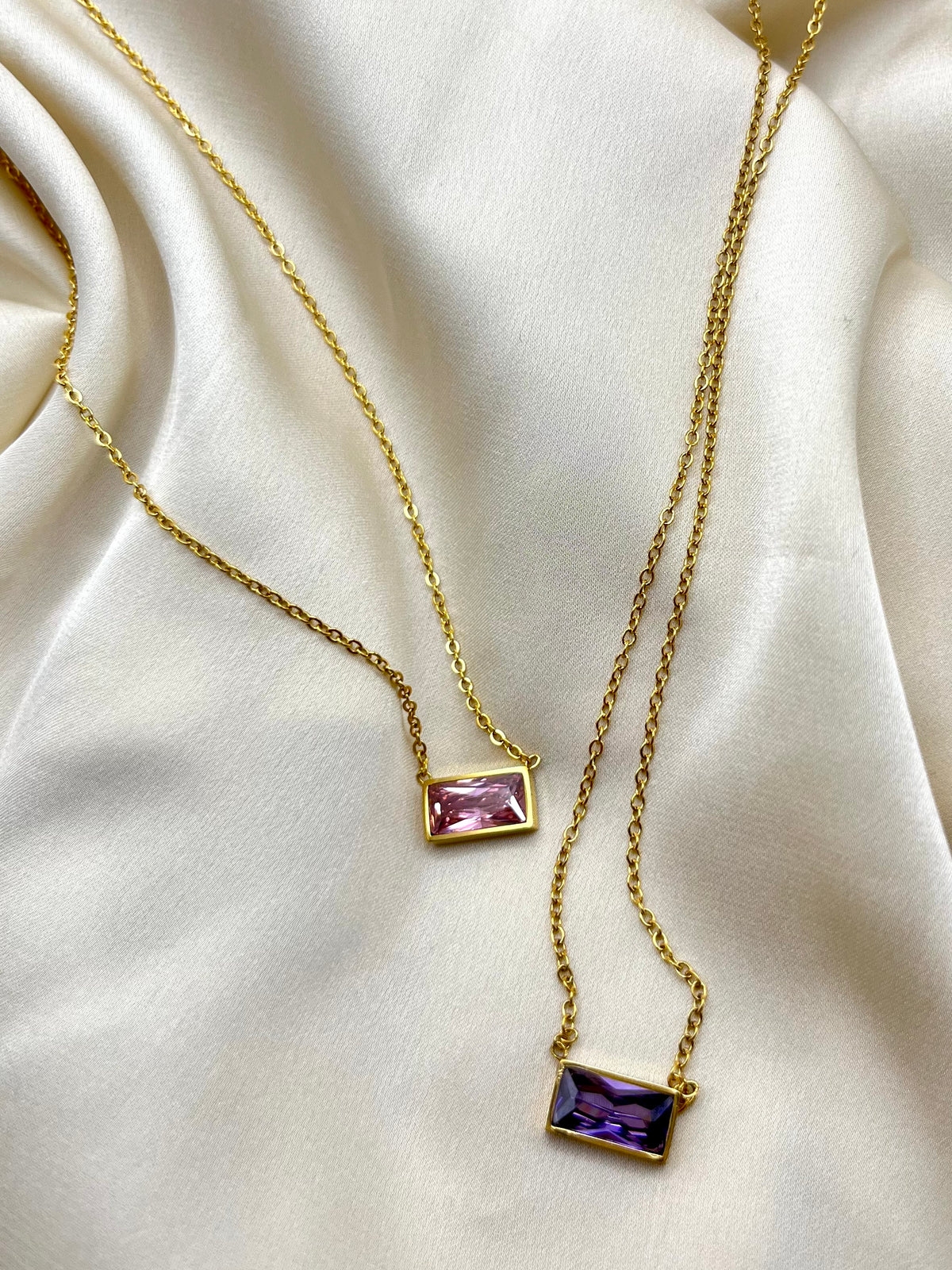 Rectangle Gemstone Necklace — EVER Boutique