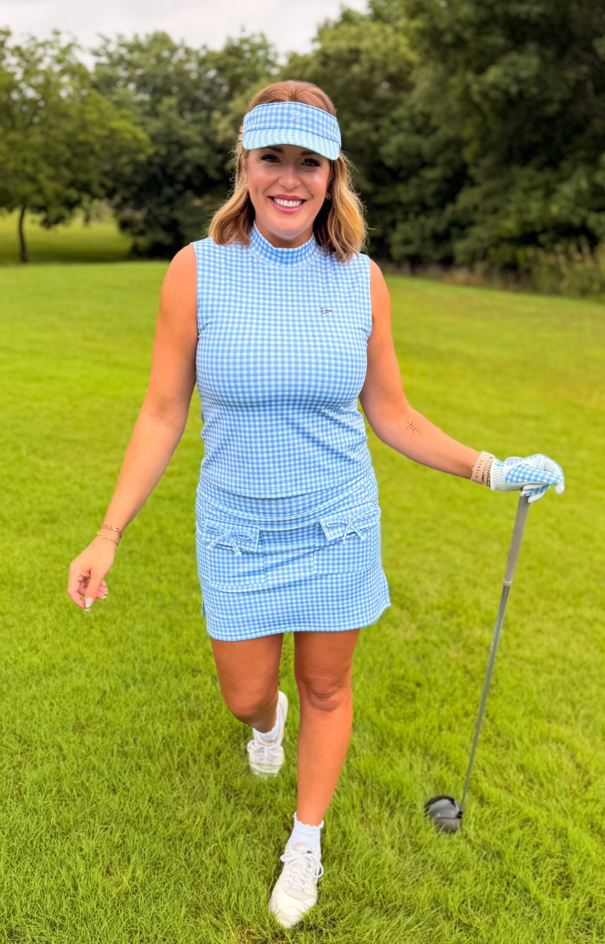 Mockneck Gingham Tank