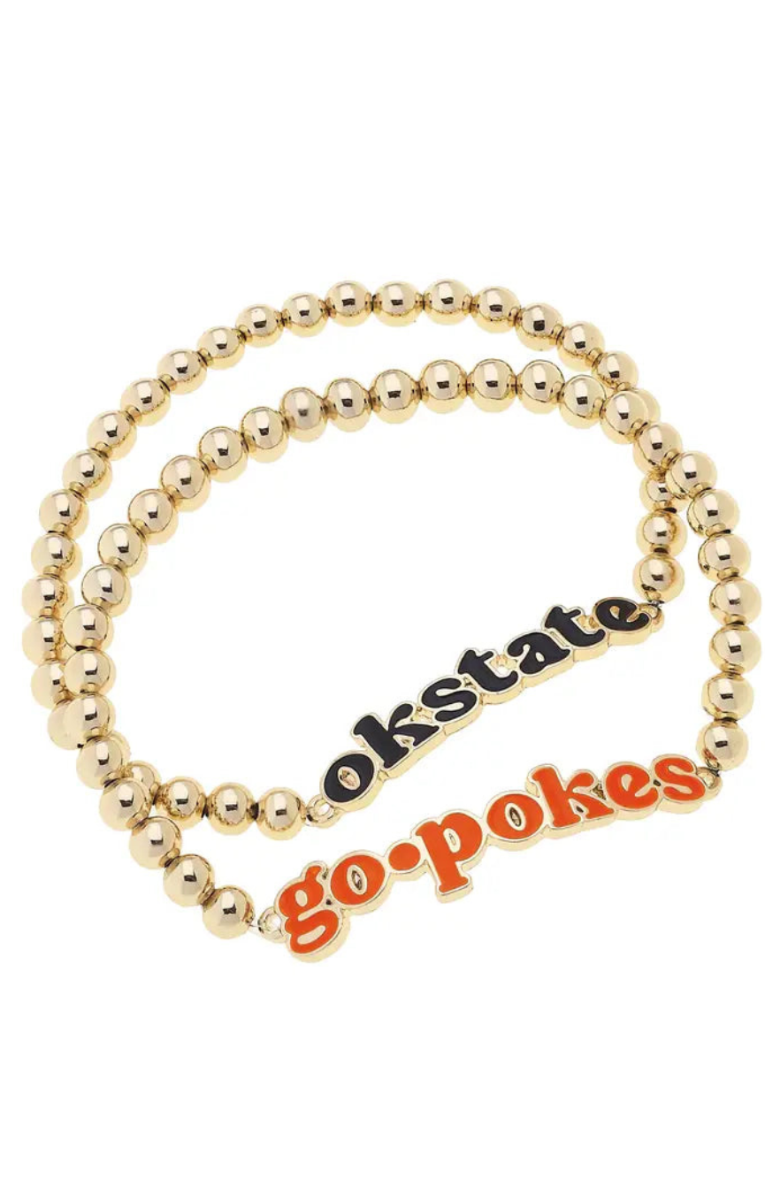 Oklahoma State Bracelet Set