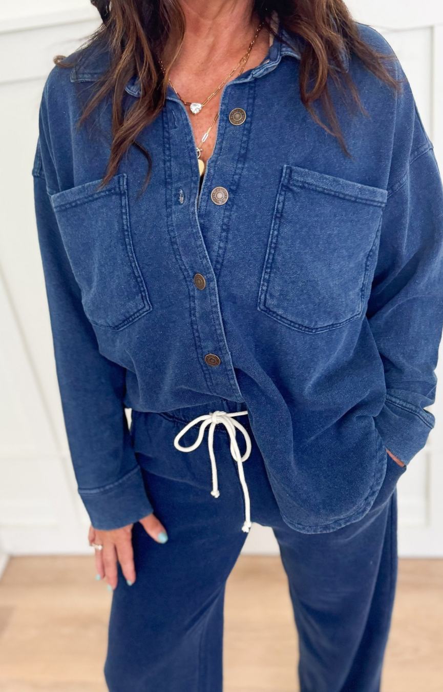 All Day Knit Denim Jacket- Indigo