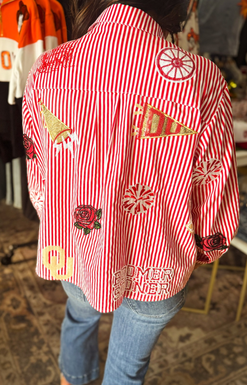 Licensed Oklahoma Mini Icon Striped Shirt