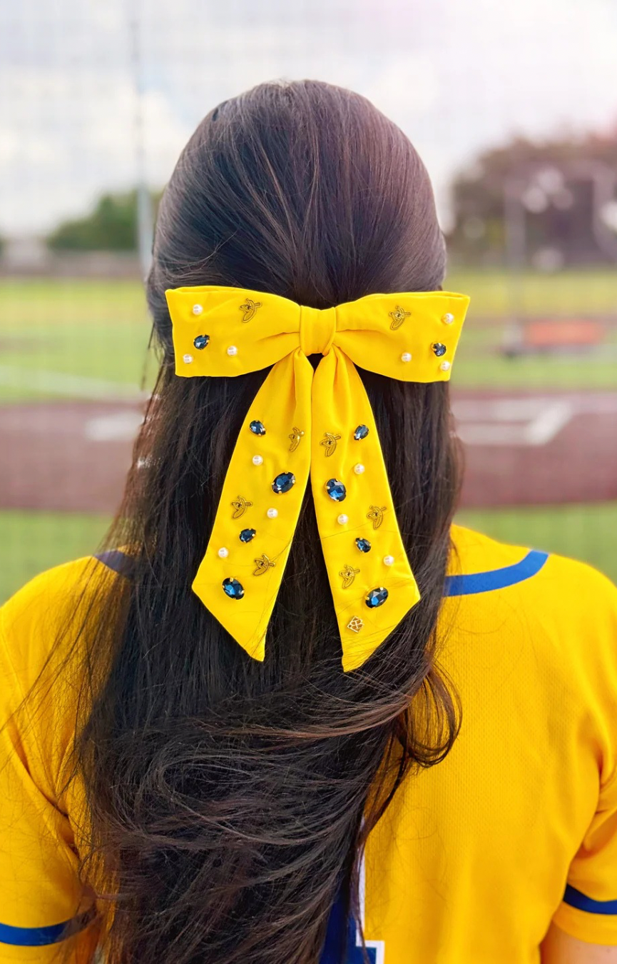 Yellow Savannah Bananas Bow Barrette