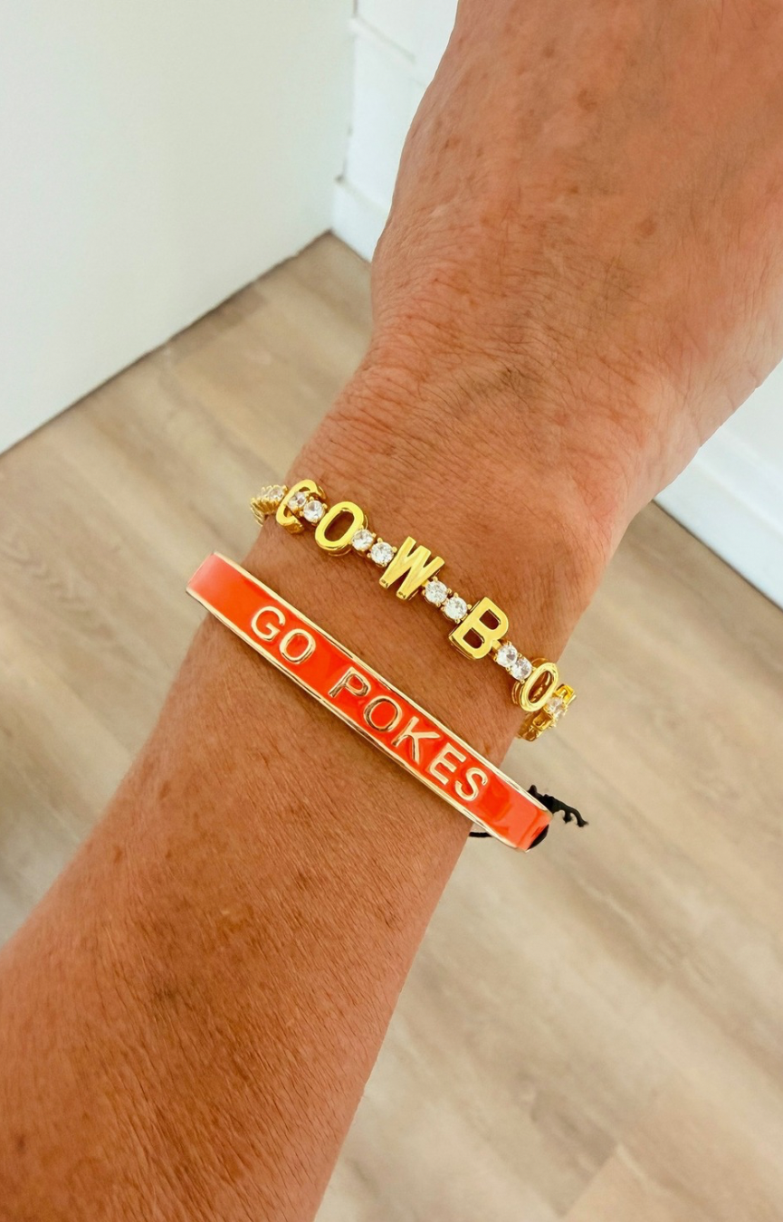 Oklahoma State Enamel Hinge Bangle