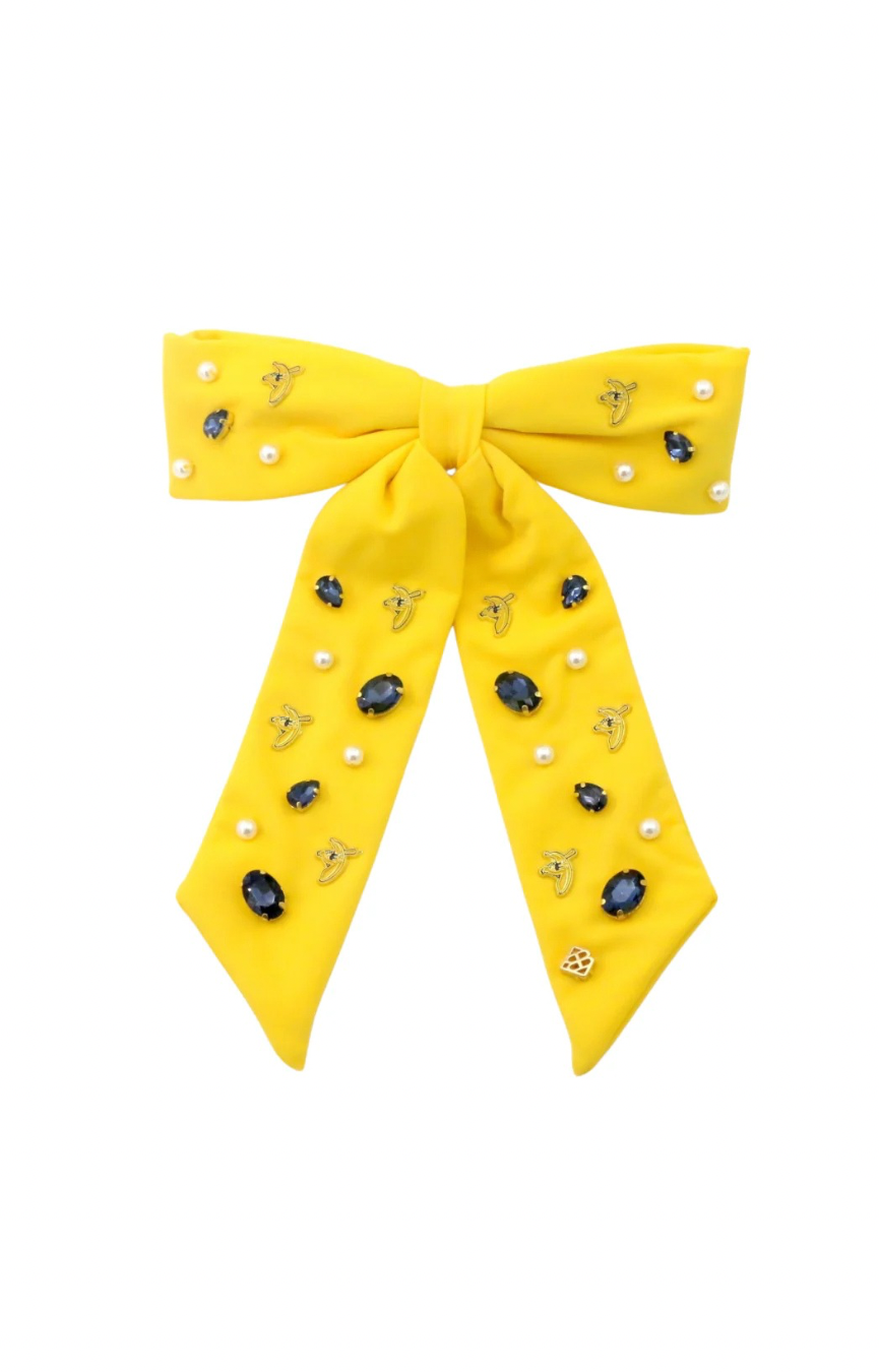 Yellow Savannah Bananas Bow Barrette
