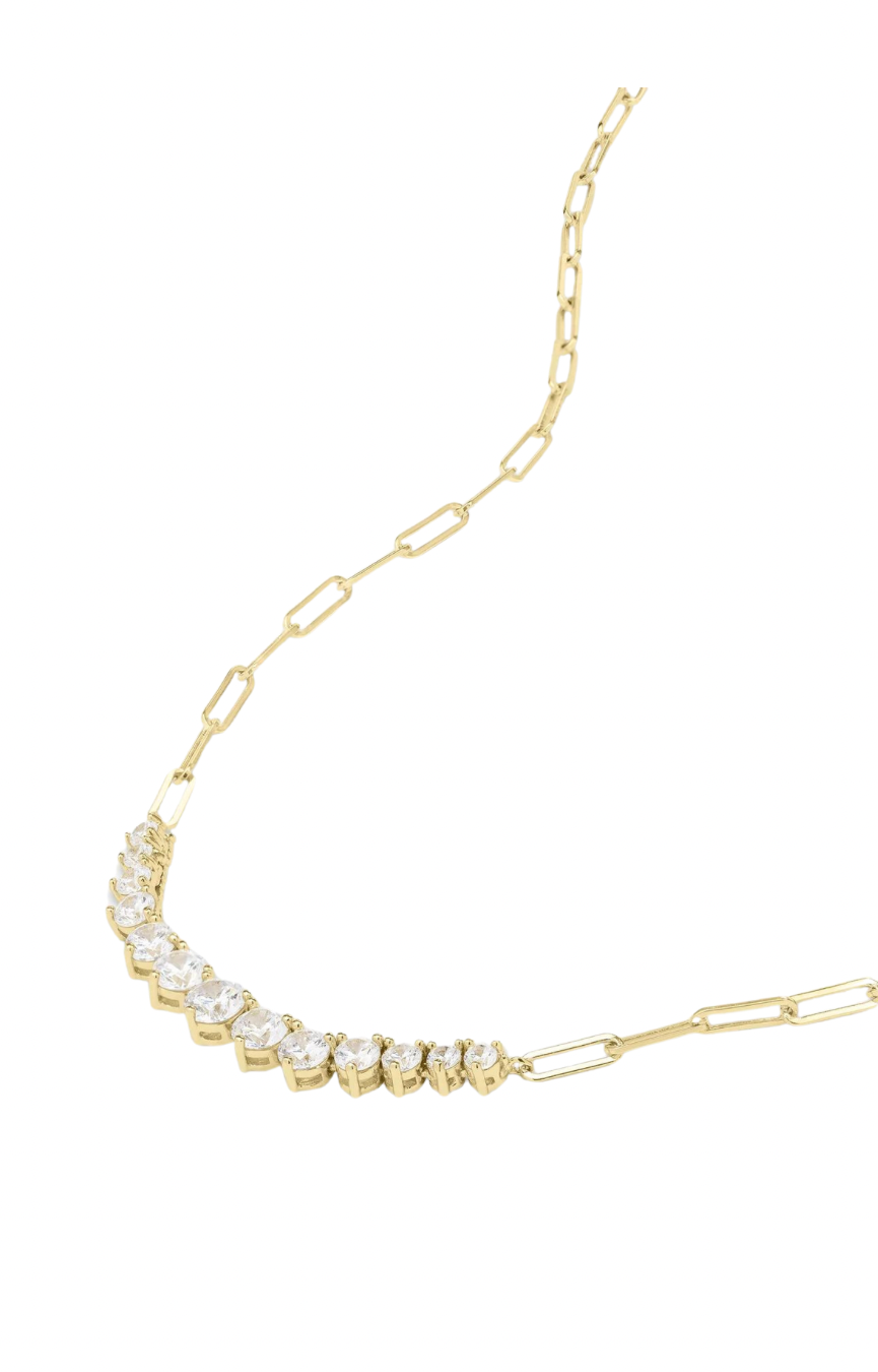 Not Your Basic Gold Graduated Samantha Tennis Necklace