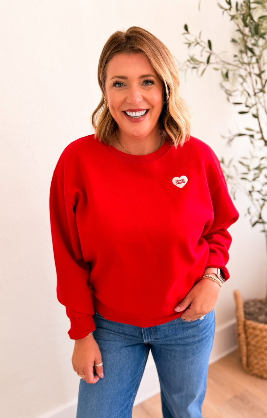Favorite Daughter Heart Sweatshirt
