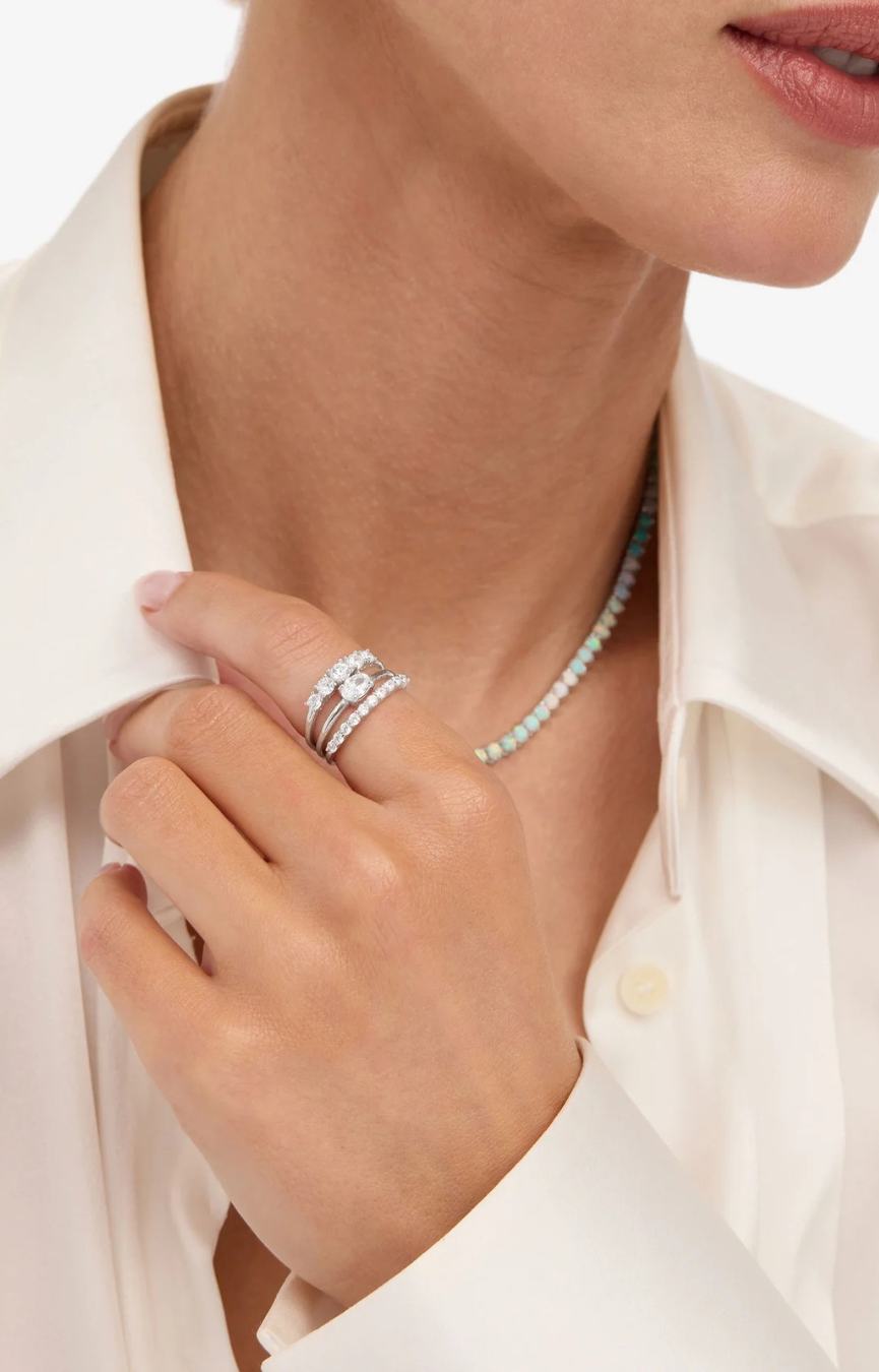She’s So Stacked Silver Ring