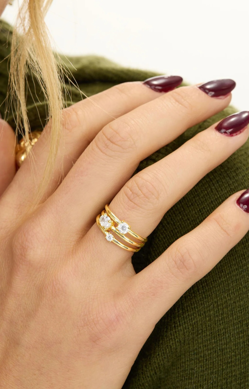 Nina Stacked Ring- Gold
