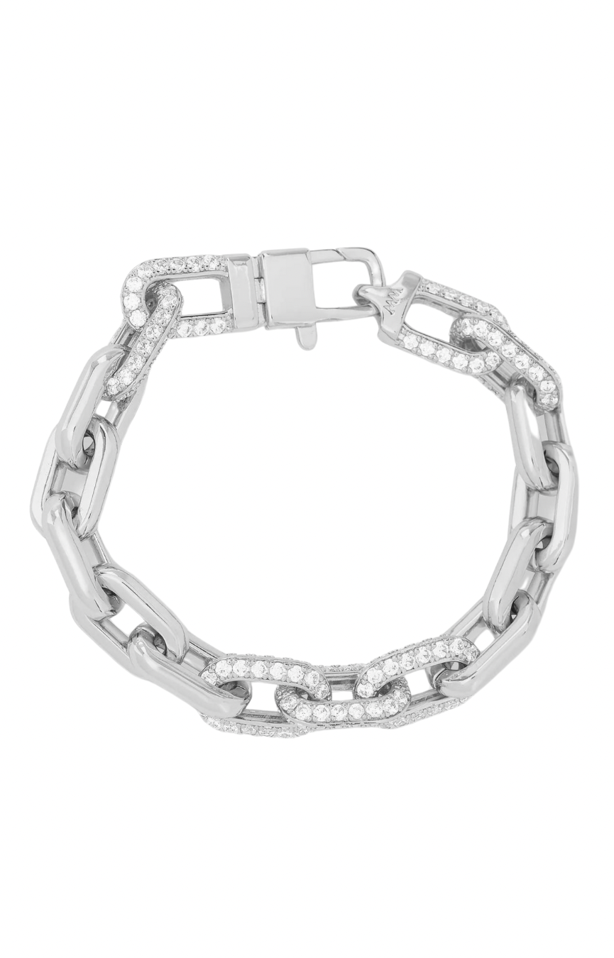 Frankie Pave Silver Chain Bracelet