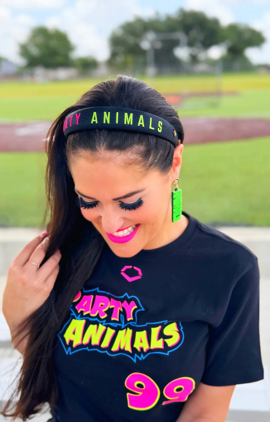 Party Animals Thin Embroidered Headband