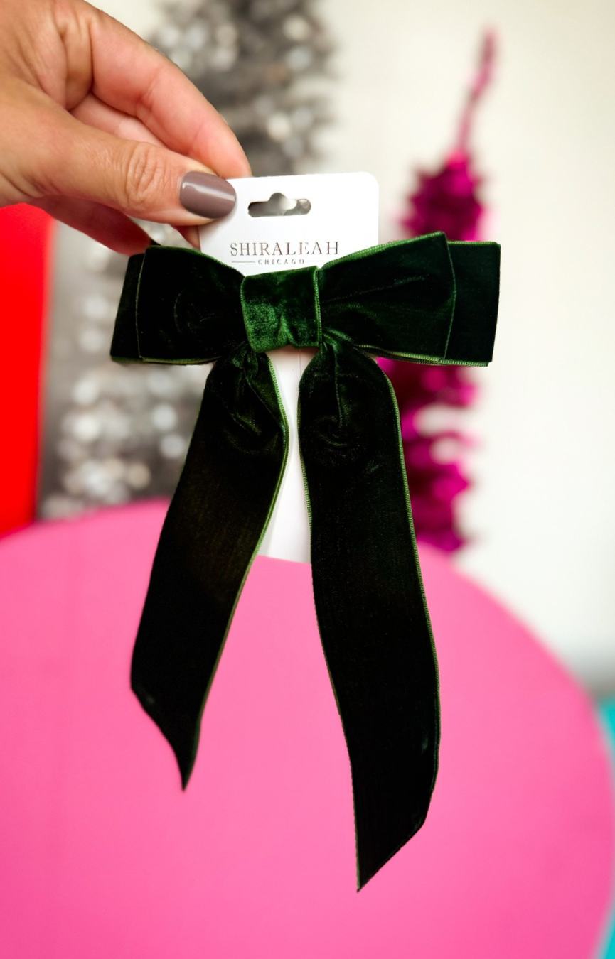 Velvet Bow Clip