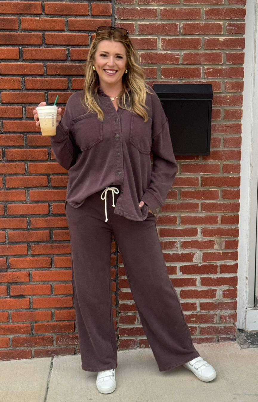 Hunter Knit Pant- Chocolate Cherry